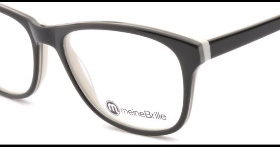 meineBrille 04-69040-02, Schwarz/Creme nah - Ansicht 4