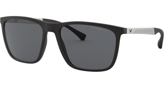 Emporio Armani EA4150 506387 - Sonnenbrille Herren - Fassung: Schwarz, Kunststoff, Rechteck - Glasfarbe: Grau - Ansicht 2