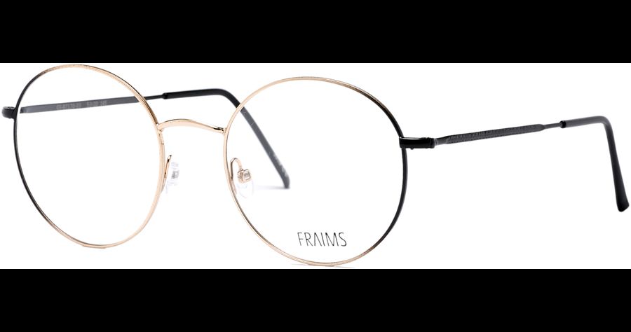 Fraims Brille 03-97170-03 Celine, Schwarz Matt Gold Rund