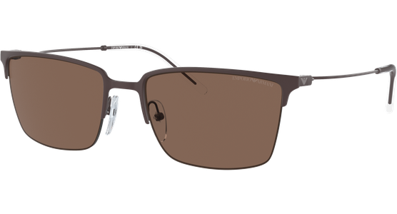 Emporio Armani EA2155 338073 - Sonnenbrille Herren - Fassung: Braun, Metall, Eckig - Glasfarbe: Braun - Ansicht 2