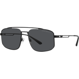 Emporio Armani EA2139 300187 - Sonnenbrille Herren - Fassung: Schwarz, Metall, Rechteck - Glasfarbe: Grau
