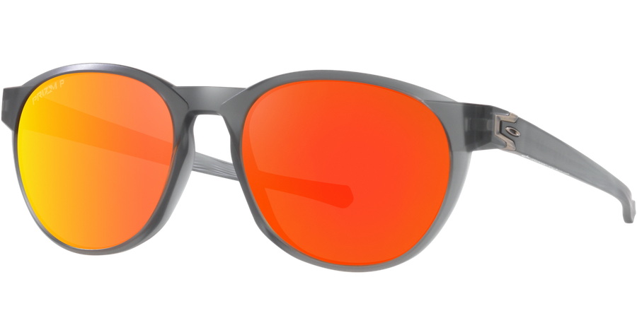 Oakley Reedmace OO9126 912604, Matte Grey Smoke/Prizm Ruby Polar - Sonnenbrille Herren - Fassung: Grau, Kunststoff, Rund - Glasfarbe: Prizm Ruby Polar, verspiegelt