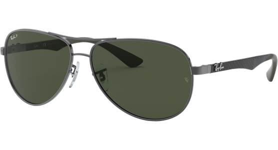 Ray-Ban RB8313 Carbonfaser Glänzend Gunmetall / Grün Polarisiert 004/N5 61 Herrensonnenbrille - Ansicht 2