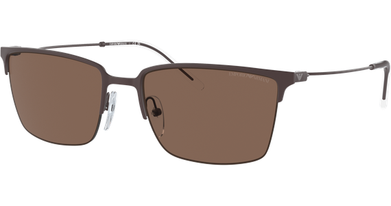 Emporio Armani EA2155 338073 - Sonnenbrille Herren - Fassung: Braun, Metall, Eckig - Glasfarbe: Braun - Ansicht 2