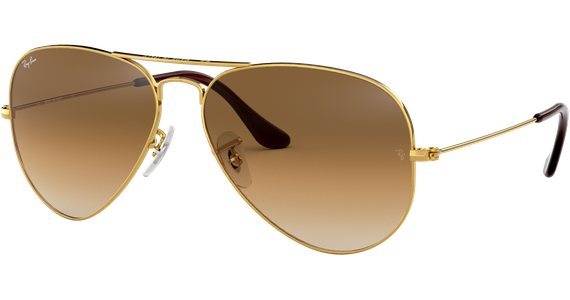 Ray-Ban Aviator Gradient RB3025 Glänzend Gold / Verlauf Hellbraun 001/51 62 Sonnenbrille - Ansicht 2