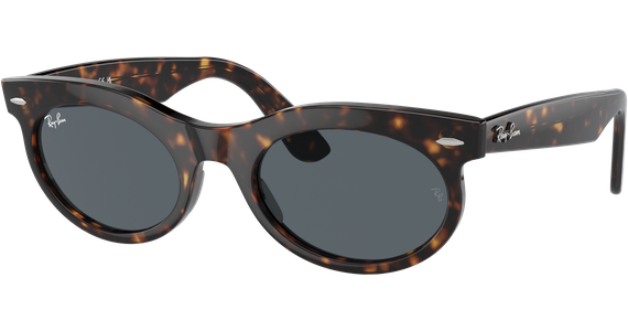Ray-Ban Wayfarer Oval RB2242 902/R5 - Sonnenbrille Unisex - Fassung: Havanna, Kunststoff, Oval - Glasfarbe: Blau - Ansicht 2