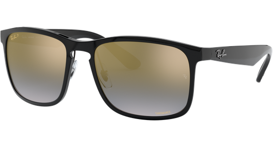 Ray-Ban RB4264 Chromance 601/J0 - Sonnenbrille Herren - Fassung: Schwarz, Kunststoff, Eckig - Glasfarbe: Polar Blau Verspiegelt Gold Farbverlauf - Ansicht 2