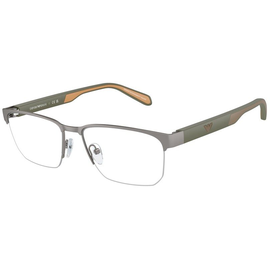 Emporio Armani EA1162 3003, Silber/Grün - Halbrand Brille Herren - Fassung: Grün, Metall, Eckig