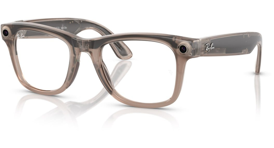 Ray-Ban Meta Wayfarer RW4008 6705P5 53 Transparent Grau selbsttönende Gläser Rot (Gen 1) - Ansicht 2