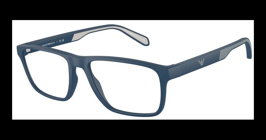 Emporio Armani Brille EA3233 5763 Blau matt Vollrand Rechteckig