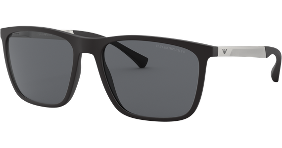 Emporio Armani EA4150 506387 - Sonnenbrille Herren - Fassung: Schwarz, Kunststoff, Rechteck - Glasfarbe: Grau - Ansicht 2
