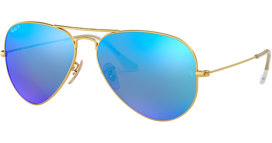 Ray-Ban Aviator Flash Lenses RB3025 112/4L Gold/Blau verspiegelte Sonnenbrille