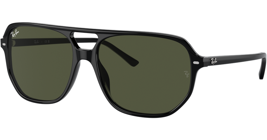 Ray-Ban Bill One RB2205 901/31 - Sonnenbrille Unisex - Fassung: Schwarz, Kunststoff, Irregulär - Glasfarbe: Grün
