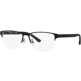 Emporio Armani EA1138 3001 - Brille Herren - Fassung: Halbrand, Schwarz, Metall, Eckig - Glasfarbe: Grau