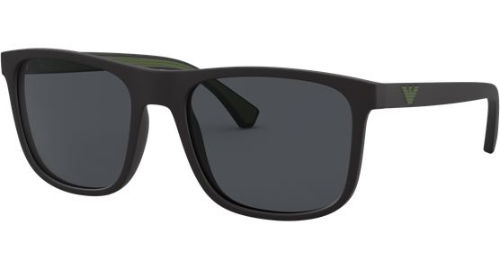 Emporio Armani EA4129 504287 - Sonnenbrille Herren - Fassung: Schwarz, Kunststoff, Eckig - Glasfarbe: Grau - Ansicht 2