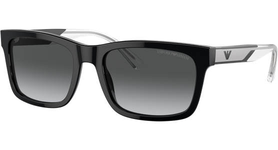 Emporio Armani EA4224 5017T3 - Sonnenbrille Herren - Fassung: Schwarz, Kunststoff, Rechteck - Glasfarbe: Grau - Ansicht 2