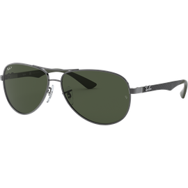 Ray-Ban RB8313 Carbonfaser Glänzend Gunmetall / Grün Polarisiert 004/N5 61 Herrensonnenbrille