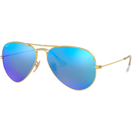 Ray-Ban Aviator Flash Lenses RB3025 112/4L Gold/Blau verspiegelte Sonnenbrille