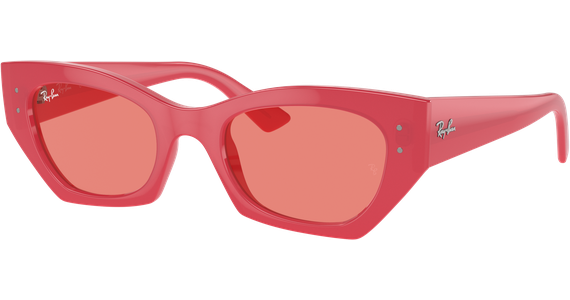Ray-Ban Zena Bio-Based RB4430 676084 - Sonnenbrille Unisex - Fassung: Rot, Kunststoff, Irregulär - Glasfarbe: Pink - Ansicht 2