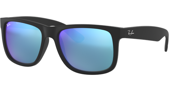 Ray-Ban RB4165 Justin Classic 622/55 Matt Schwarz Sonnenbrille Herren blaues Glas - Ansicht 2
