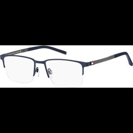 Tommy Hilfiger TH 1917 FLL rechteckige Halbrand Brille Blau