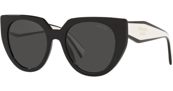Prada PR 14WS 09Q5S0 Sonnenbrille Schwarz Weiß - Ansicht 2