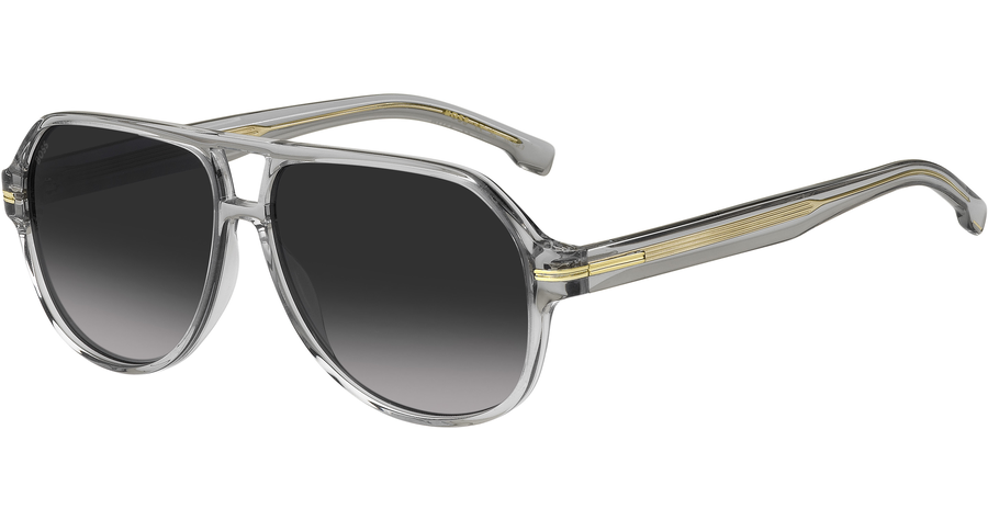 HUGO BOSS BOSS 1507/S - Sonnenbrille Herren - Fassung: Grau, Kunststoff, Pilot - Glasfarbe: Dunkelgrau Verlauf