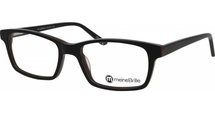 meineBrille Brille Unisex meineBrille 04-30080-01, Schwarz/Burgunder Ansicht 1