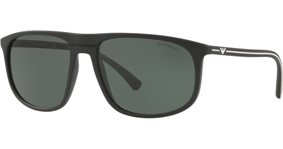 Emporio Armani EA4118 506371 - Sonnenbrille Herren - Fassung: Schwarz, Kunststoff, Eckig - Glasfarbe: Grün