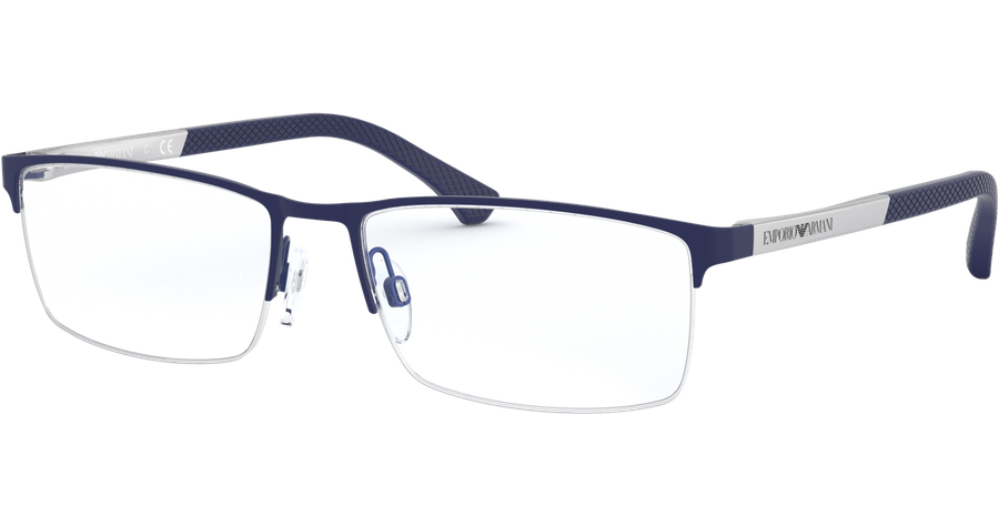 Emporio Armani EA1041 3131 - Brille Herren - Fassung: Halbrand, Blau, Metall, Rechteck