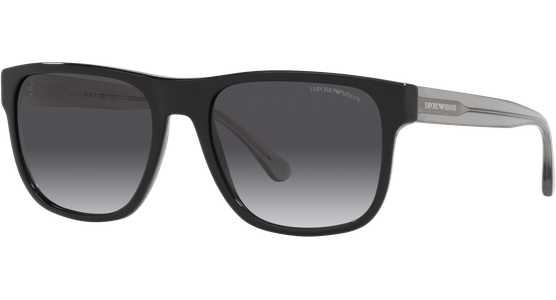 Emporio Armani EA4163 58758G - Sonnenbrille Herren - Fassung: Schwarz, Kunststoff, Eckig - Glasfarbe: Grau - Ansicht 2