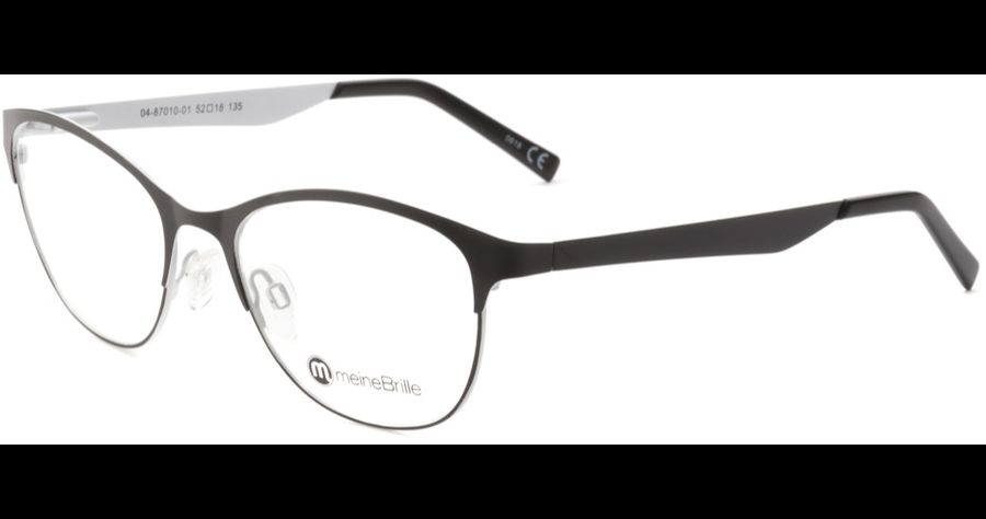 meineBrille 04-87010-01, Schwarz/Weiß Matt links