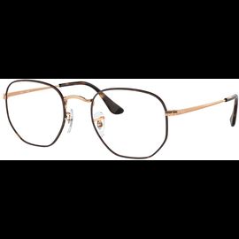 Ray-Ban Brille RX6448 3176, Glänzendes Havana auf Roségold