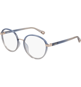 Chloé Brille CH0033O Blau Rosé Damen Metall Kunststoff Rund - Ansicht 2