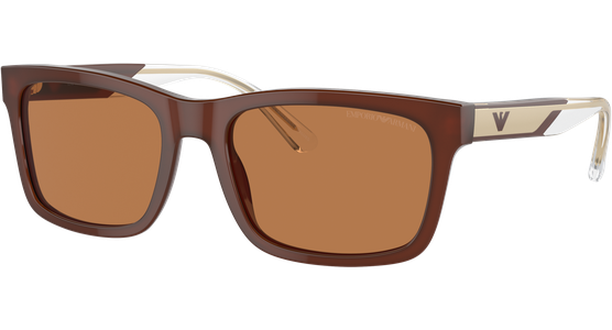 Emporio Armani EA4224 609573 - Sonnenbrille Herren - Fassung: Braun, Kunststoff, Rechteck - Glasfarbe: Braun - Ansicht 2
