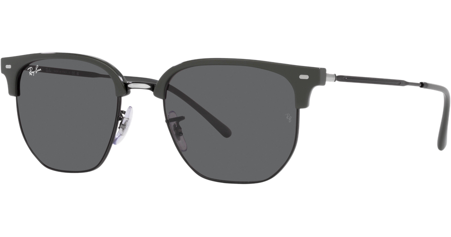 Ray-Ban New Clubmaster RB4416 6653B1 Sonnenbrille Unisex Fassung Grau Kunststoff Irregulär Glasfarbe Grau