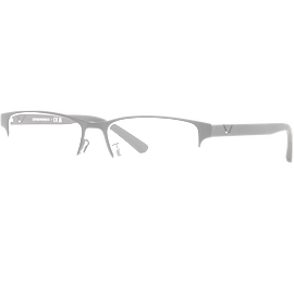Emporio Armani EA1138 3001 - Brille Herren - Fassung: Halbrand, Schwarz, Metall, Eckig - Glasfarbe: Grau