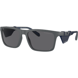 Emporio Armani EA4219 610387 57, Dunkelgrau - Sonnenbrille Herren - Fassung: Grau, Kunststoff, Rechteck - Glasfarbe: Polar Grey