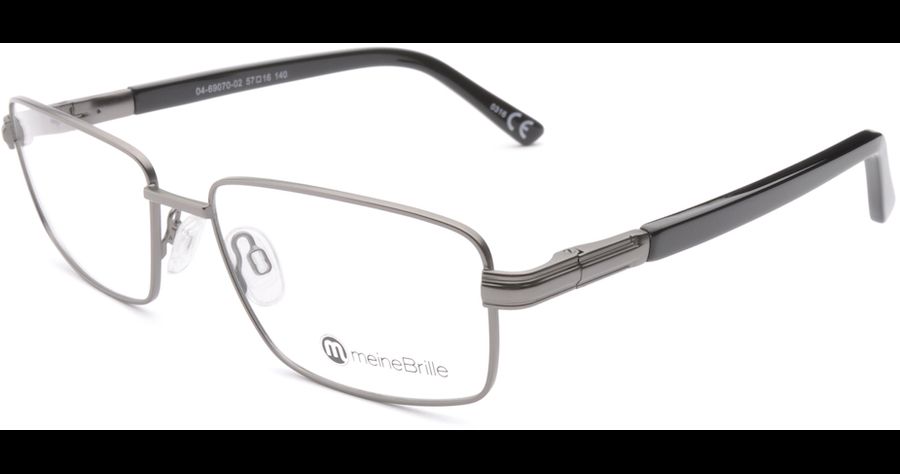 meineBrille 04-69070-02, Dunkel Gun/Schwarz rechteckige Brille