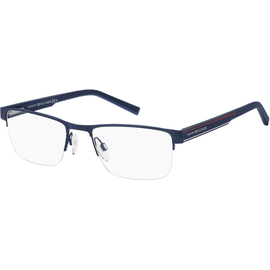 Tommy Hilfiger rechteckige Halbrand Brille Blau
