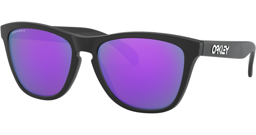 Oakley Frogskins OO9013 9013H6 55 - Sonnenbrille Herren - Fassung: Schwarz, Kunststoff, Eckig - Glasfarbe: Prizm Violet