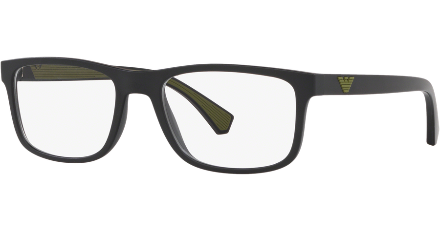 Emporio Armani EA3147 5042 - Brille Herren - Fassung: Schwarz, Kunststoff, Rechteck - Glasfarbe: Grau