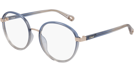 Chloé Brille CH0033O Blau Rosé Damen Metall Kunststoff Rund - Ansicht 2