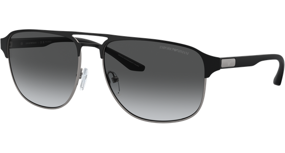 Emporio Armani EA2144 336511 - Sonnenbrille Herren - Fassung: Schwarz, Metall, Pilot - Glasfarbe: Grau - Ansicht 2