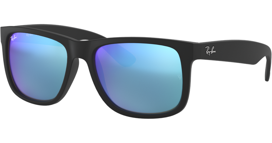 Ray-Ban RB4165 Justin Classic 622/55 Matt Schwarz Sonnenbrille Herren blaues Glas