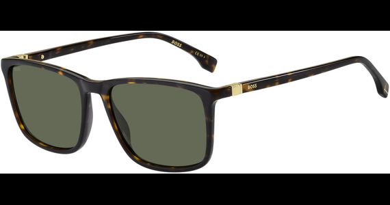 HUGO BOSS BOSS 1434/S - Sonnenbrille Herren - Fassung: Havanna, Kunststoff, Rechteck - Glasfarbe: Grün - Ansicht 3