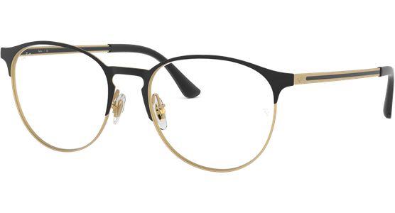 Ray-Ban Optics RX6375 3051 Panto Brille Matt Schwarz auf Gold - Ansicht 2