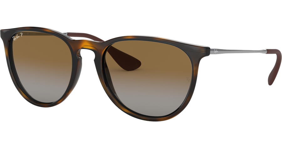 Ray-Ban Erika RB4171 Classic Glänzend Hellhavanna / Verlauf Braun Polarisiert 710/T5 54 Damen Sonnenbrille
