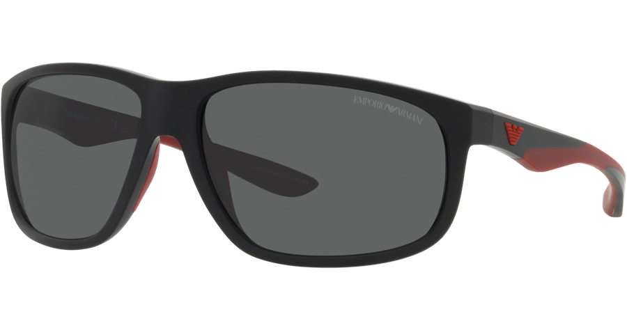 Emporio Armani EA4199U 500187 - Sonnenbrille Herren - Fassung: Schwarz, Kunststoff, Eckig - Glasfarbe: Grau