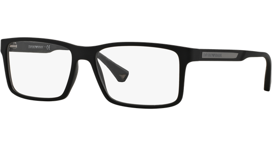 Emporio Armani EA3038 5063 - Brille Herren - Fassung: Schwarz, Kunststoff, Rechteck - Glasfarbe: Grau - Ansicht 2